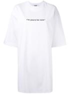 Msgm Quote T-shirt Dress - White