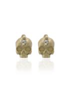 Polly Wales Yellow Gold Skull 18k Gold Diamond Earrings - Metallic