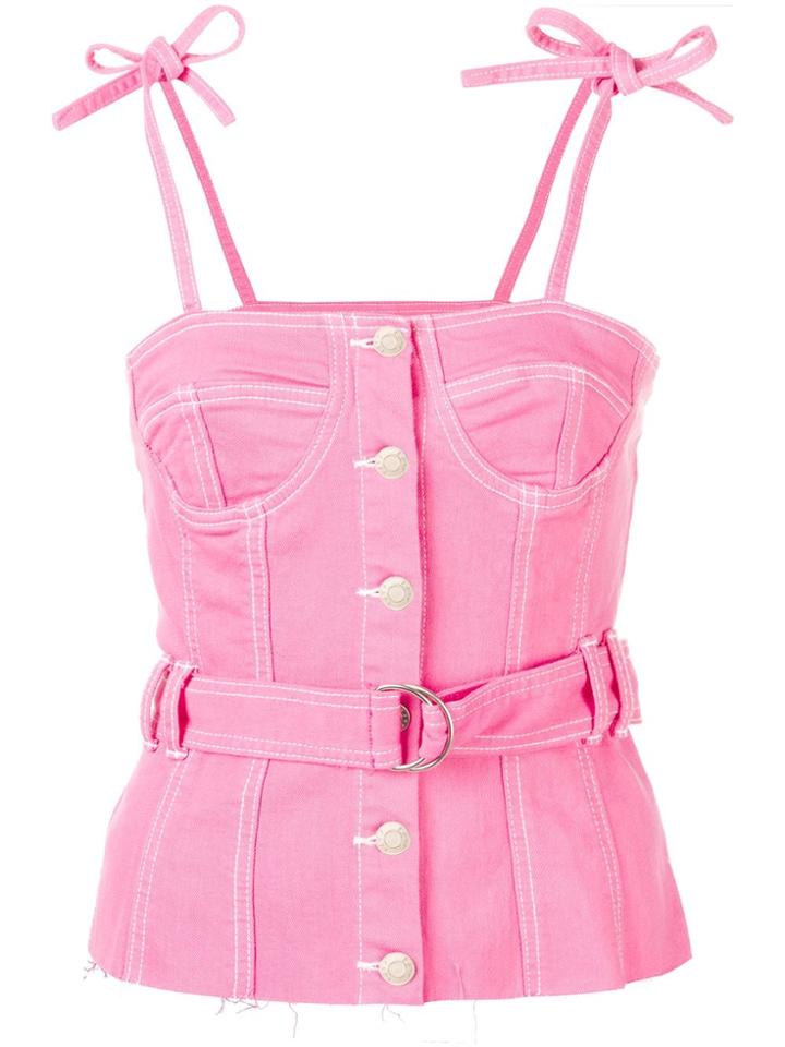 Sjyp Bustier Belted Top - Pink
