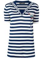 Dolce & Gabbana Cocktail Patch Striped Top - Blue