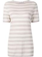 Denis Colomb Short Sleeved Striped Sweatshirt, Women's, Size: Medium, Nude/neutrals, Cashmere/silk