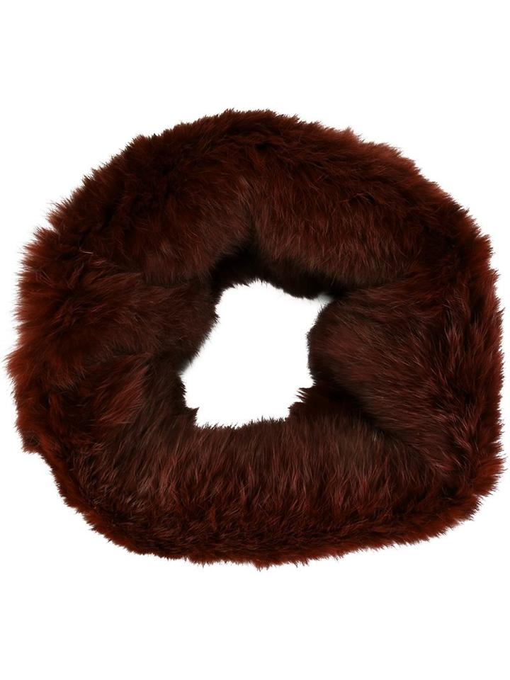 Yves Salomon 'tubo' Scarf, Women's, Red, Rabbit Fur