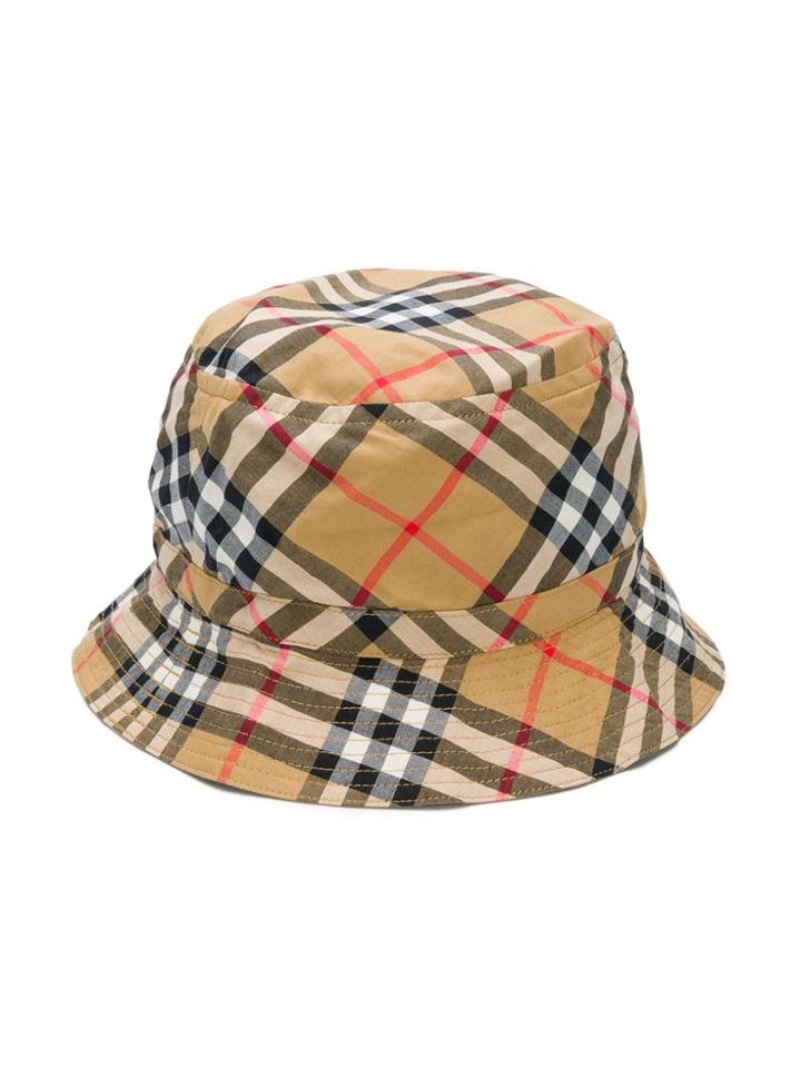 Burberry Kids House Check Bucket Hat - Yellow