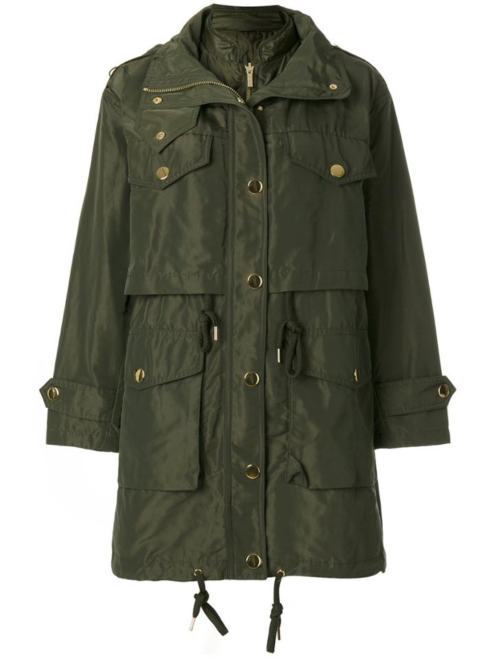 Michael Michael Kors Metallic Button Coat - Green