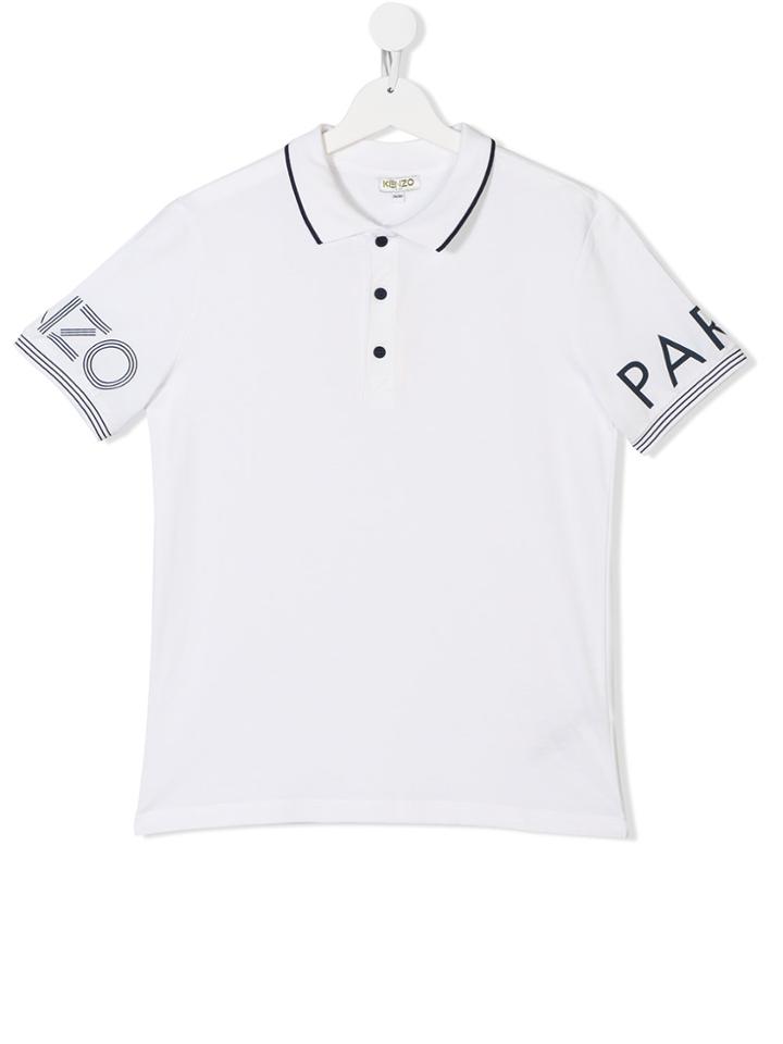 Kenzo Kids Logo Short-sleeve Polo Top - White