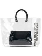 Dsquared2 Clear Tote Bag With Slogan - White