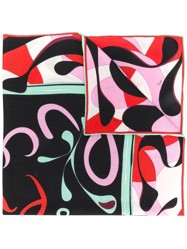 Emilio Pucci Logo And Alex Print Carré - Red