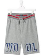 Woolrich Kids Logo Print Track Shorts - Grey