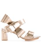 Delpozo Bow Detail Sandals - Metallic