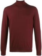 Fay Turtle Neck Plain Jumper - Red