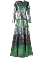 Maison Rabih Kayrouz Patterned Long Length Dress, Women's, Size: 40, Silk/metallic Fibre