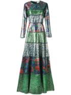 Maison Rabih Kayrouz Patterned Long Length Dress, Women's, Size: 40, Silk/metallic Fibre