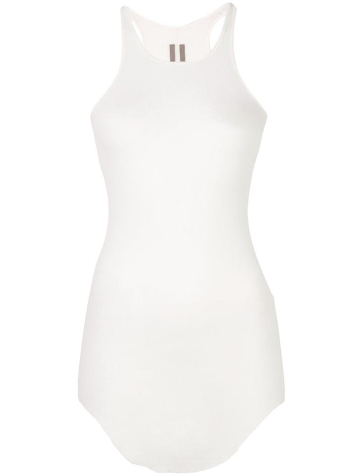 Rick Owens - Curved Hem Tank Top - Women - Silk/viscose - 44, White, Silk/viscose