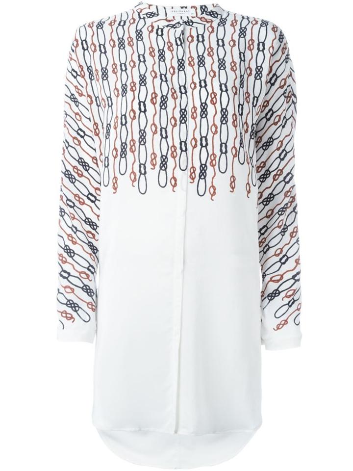 Equipment 'elsie' Printed Shirt, Women's, Size: Medium, White, Silk