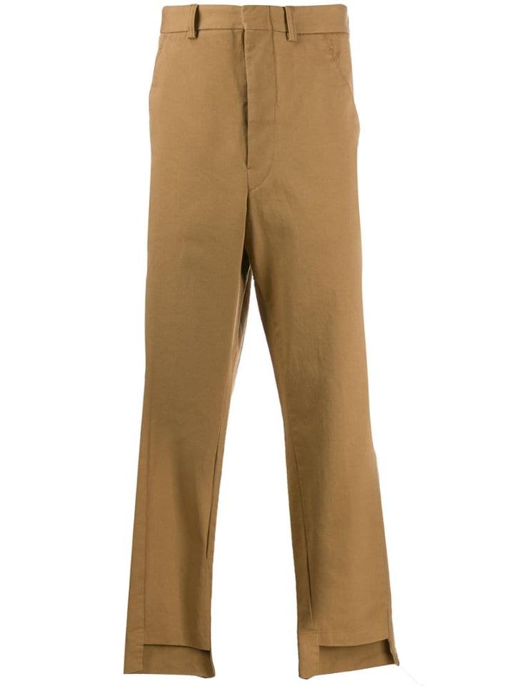 Maison Flaneur Cutaway Hem Trousers - Neutrals