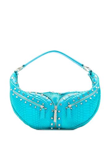 Versace Pre-owned Studded Shoulder Bag - Blue