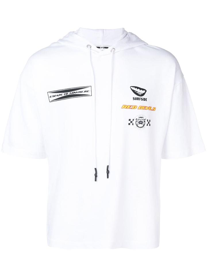 Mcq Alexander Mcqueen Logo Patch Hooded T-shirt - White