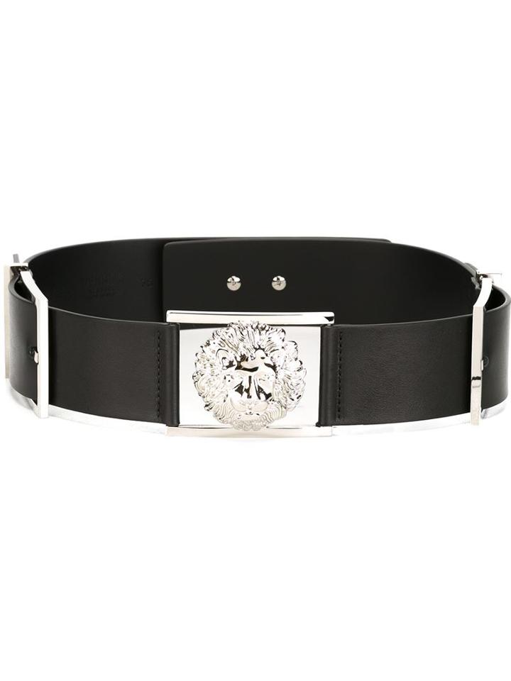 Versus Silver-toned Latch Belt, Women's, Size: 80, Black, Leather