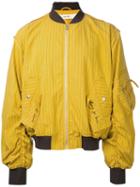 Damir Doma - Striped Bomber Jacket - Men - Cotton/polyamide - M, Yellow/orange, Cotton/polyamide