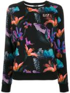Ea7 Emporio Armani Floral Print Sweater - Black