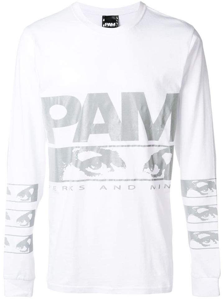 Pam Perks And Mini Aiden Graphic Print Logo Top - White