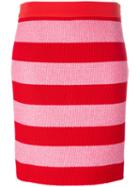 Boutique Moschino Striped Fitted Skirt, Women's, Size: 42, Red, Cotton/polyamide