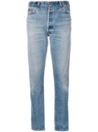 Re/done - Ripped Detail Tapered Jeans - Women - Cotton - 25, Blue, Cotton