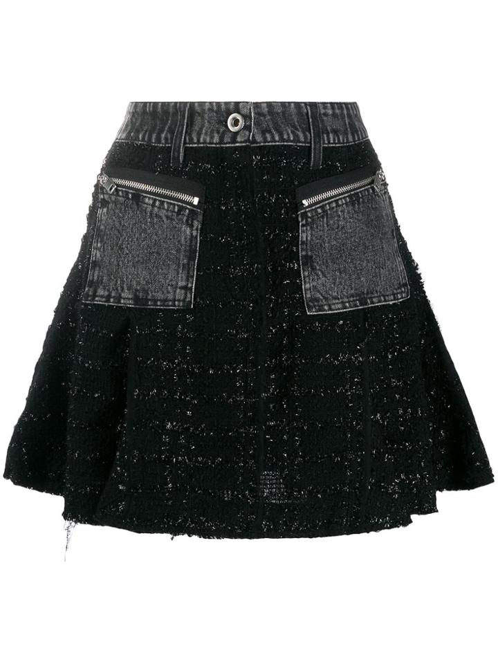Diesel Lurex Bouclé Flared Skirt - Black