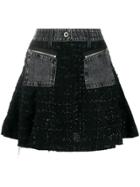 Diesel Lurex Bouclé Flared Skirt - Black