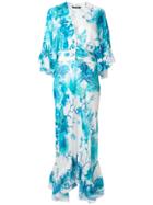 Roberto Cavalli Long Floral Shift Dress - Blue