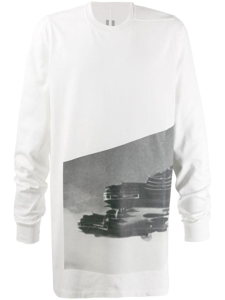 Rick Owens Long Sleeved Oversized T-shirt - White