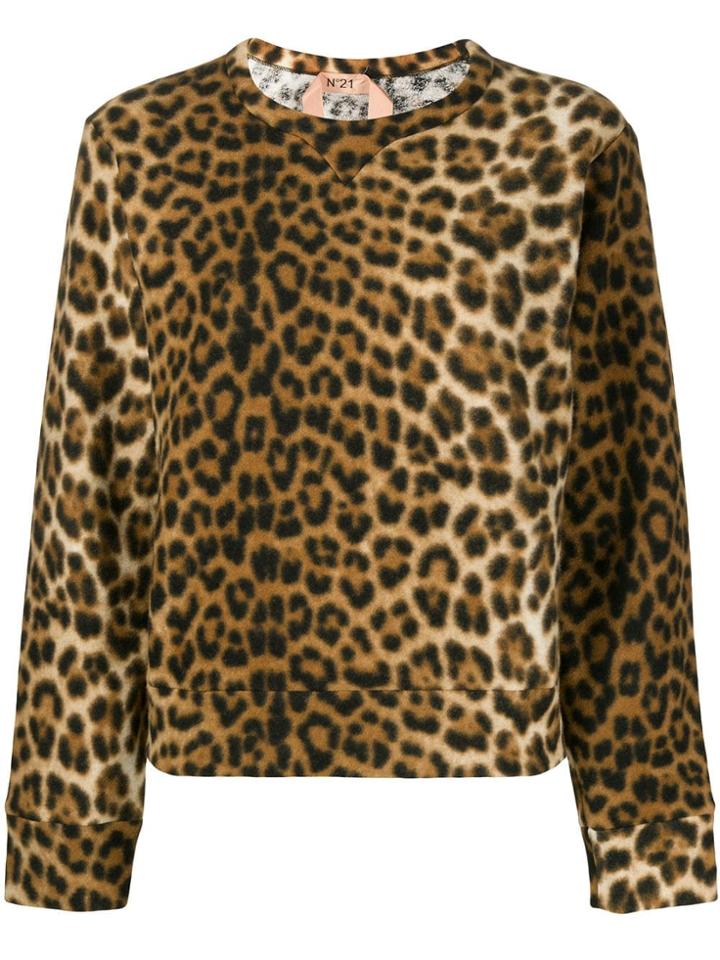 Nº21 Leopard-print Sweater - Brown