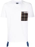 Les Hommes Urban Plaid Pocket T-shirt - White