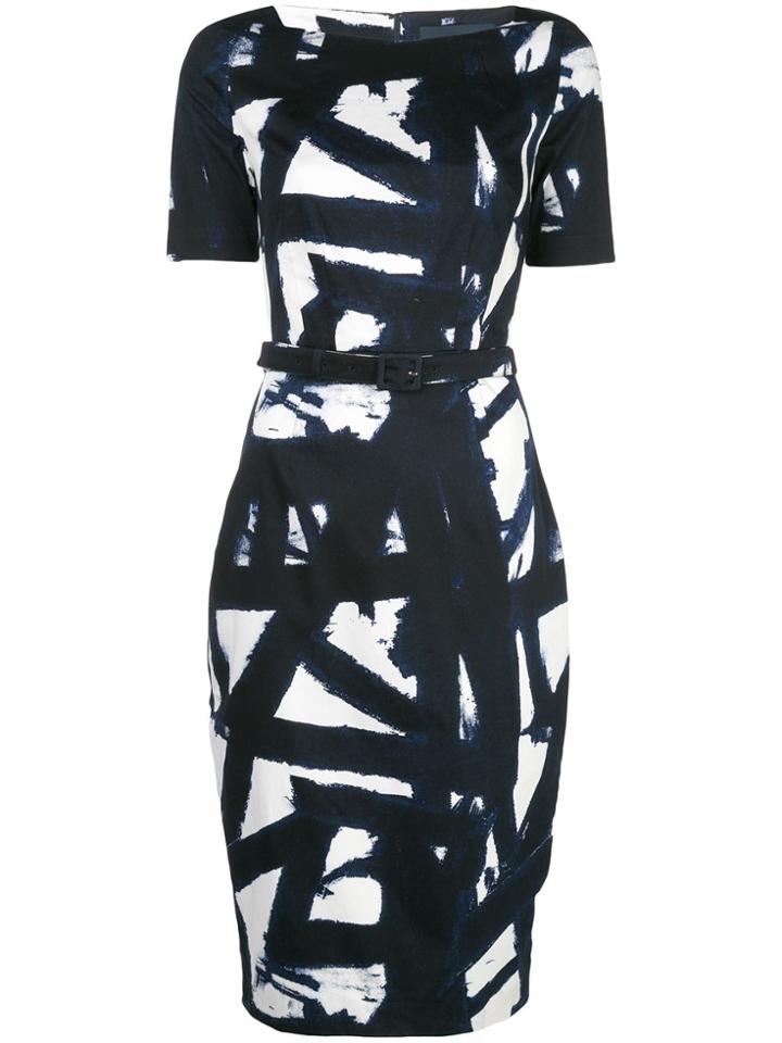 Samantha Sung Celine Kline Boatneck Dress - Blue