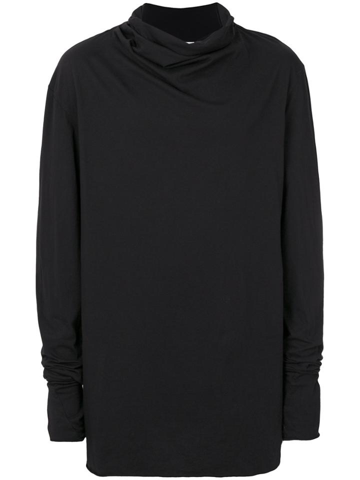 Lost & Found Rooms Draped Neck Longsleeved T-shirt - Black