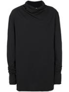 Lost & Found Rooms Draped Neck Longsleeved T-shirt - Black