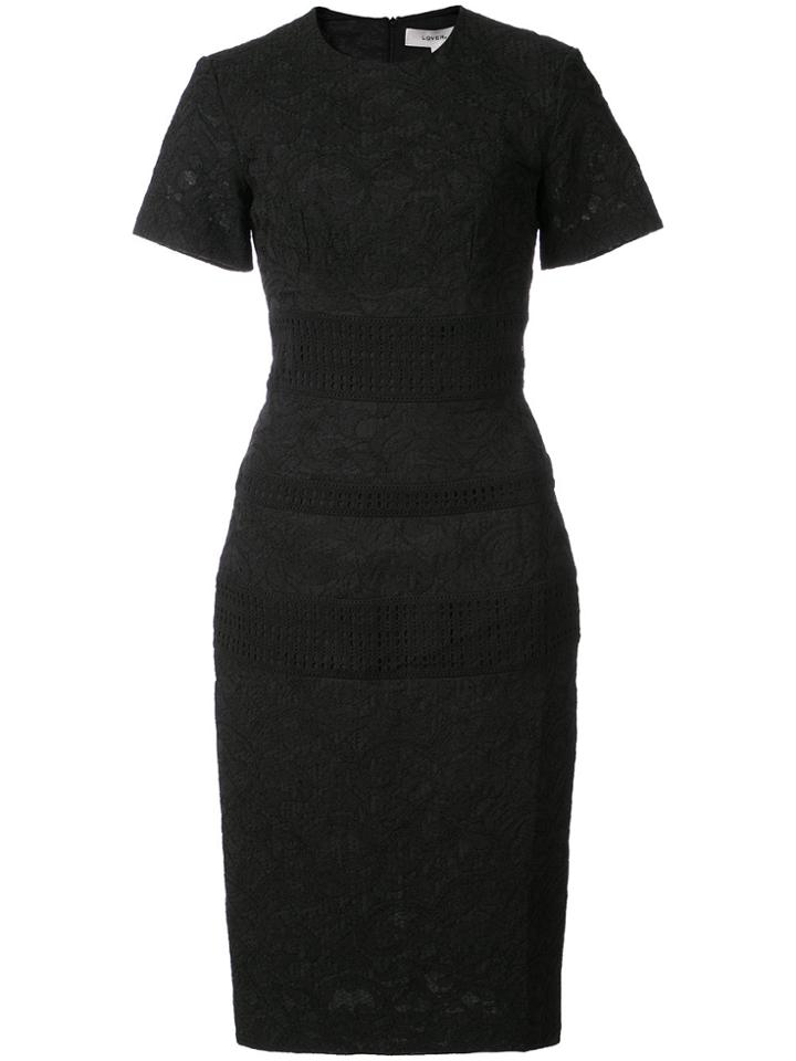 Lover Floral Jacquard Fitted Dress - Black
