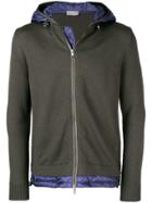 Moncler Padded Panel Zip Front Hoodie - Green