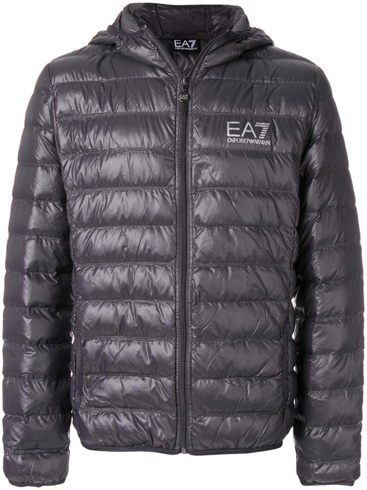 Ea7 Emporio Armani Padded Logo Jacket - Grey