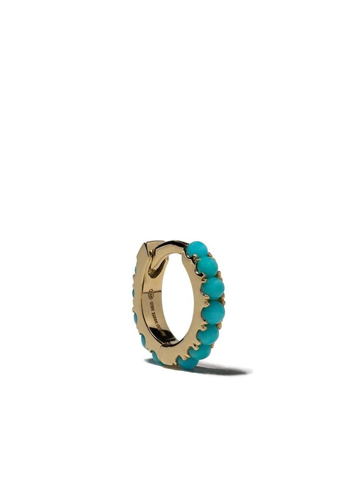 White Bird 18kt Gold Turquoise Ismène Hoop Earring