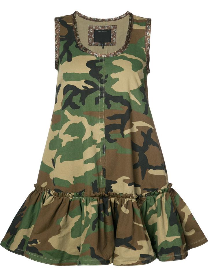 Marc Jacobs - Camoflage Mini Dress - Women - Cotton - 6, Green, Cotton
