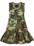 Marc Jacobs - Camoflage Mini Dress - Women - Cotton - 6, Green, Cotton