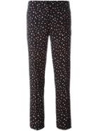 Etro Dots Print Slim-fit Trousers, Women's, Size: 40, Black, Wool