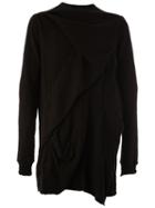 Rick Owens Drkshdw Oversized Wrap Sweatshirt, Men's, Size: Xs, Black, Cotton