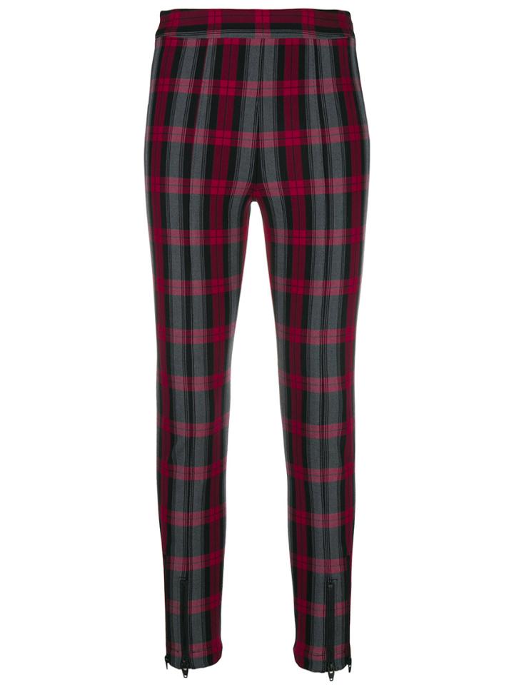 T By Alexander Wang Tartan Skinny-fit Leggings - Blue