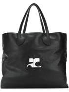 Courrèges Logo Tote Bag - Black