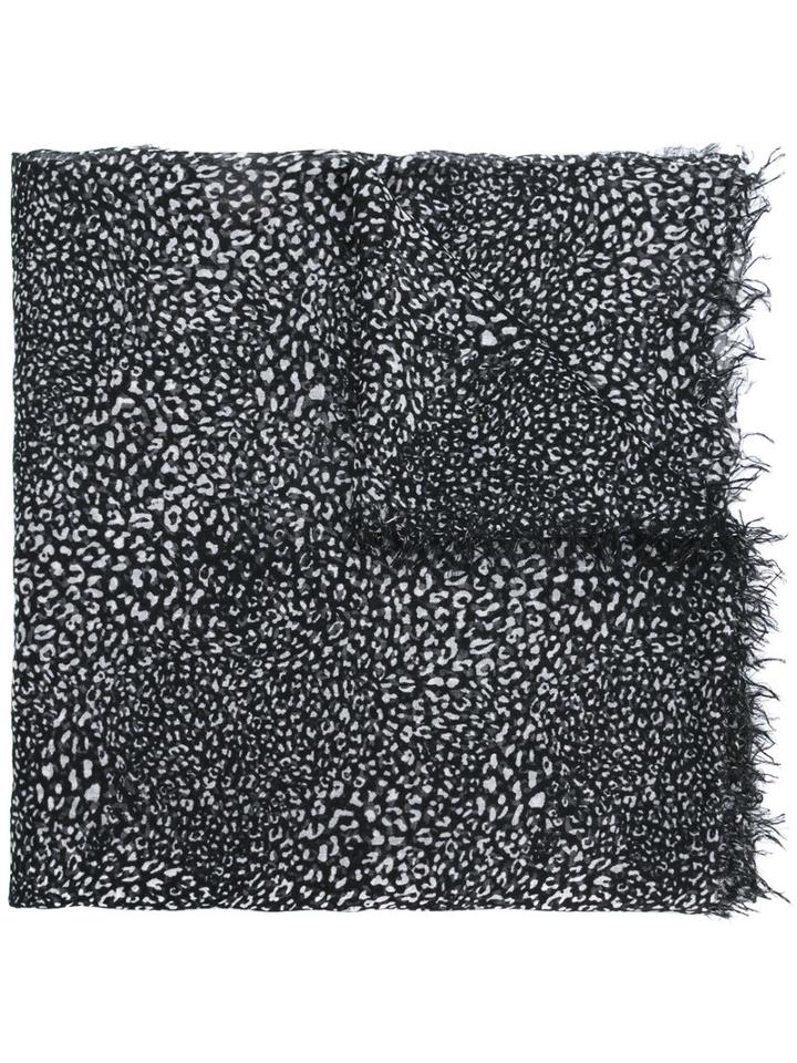Faliero Sarti Leopard Print Scarf, Men's, Black, Modal/silk