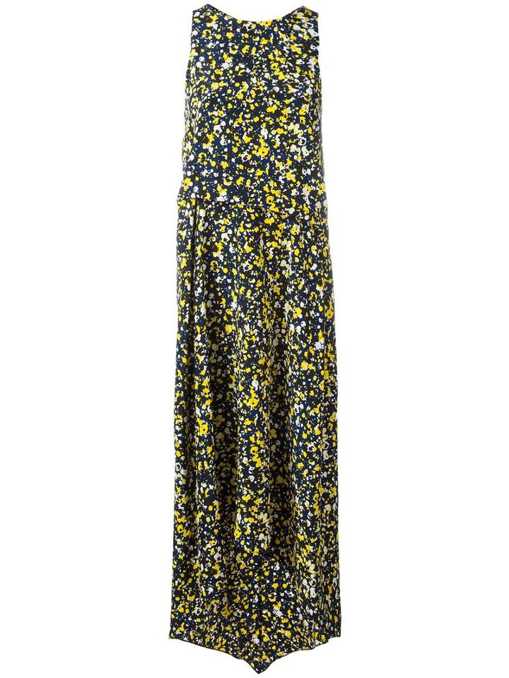 Cédric Charlier Draped Asymmetric Dress, Women's, Size: 44, Blue, Silk