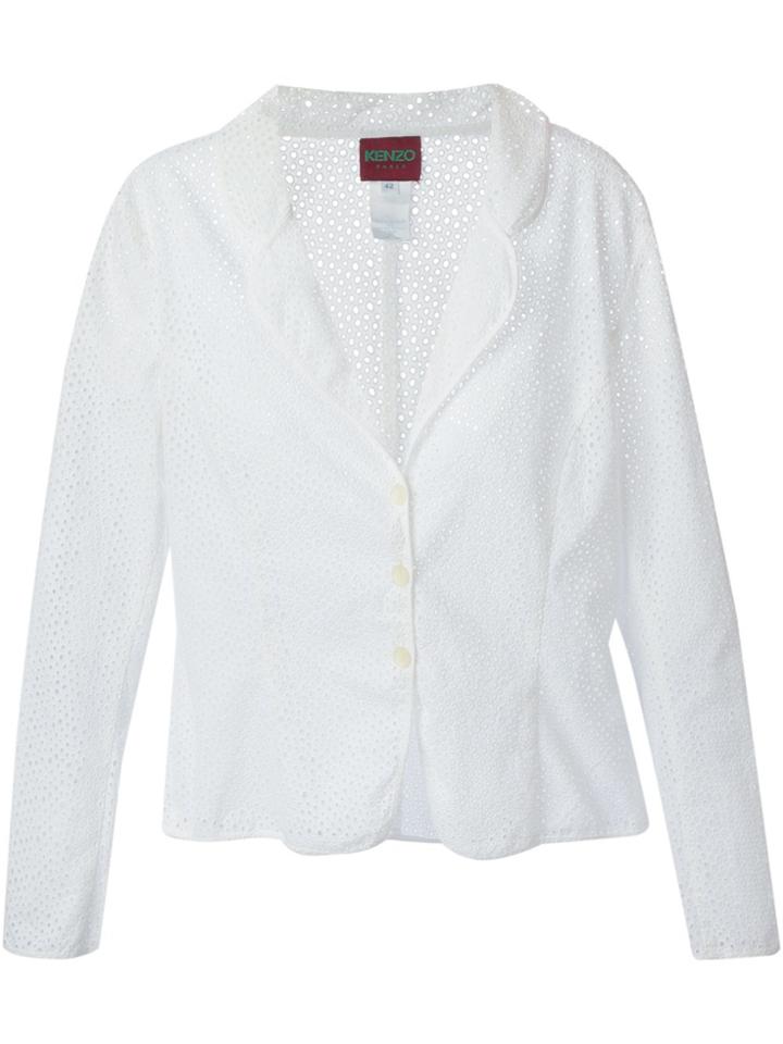 Kenzo Vintage Embroidered Blazer - White