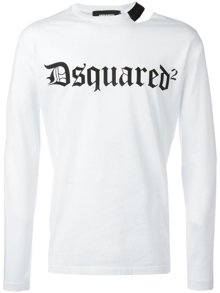 Dsquared2 Classic Logo Long Sleeved T-shirt, Men's, Size: Xl, White, Cotton